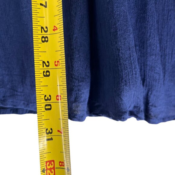 Volcom Sleeveless Blue Tunic Dress Crochet Keyhole Boho Small 10 Lined Gauzy - Picture 12 of 13